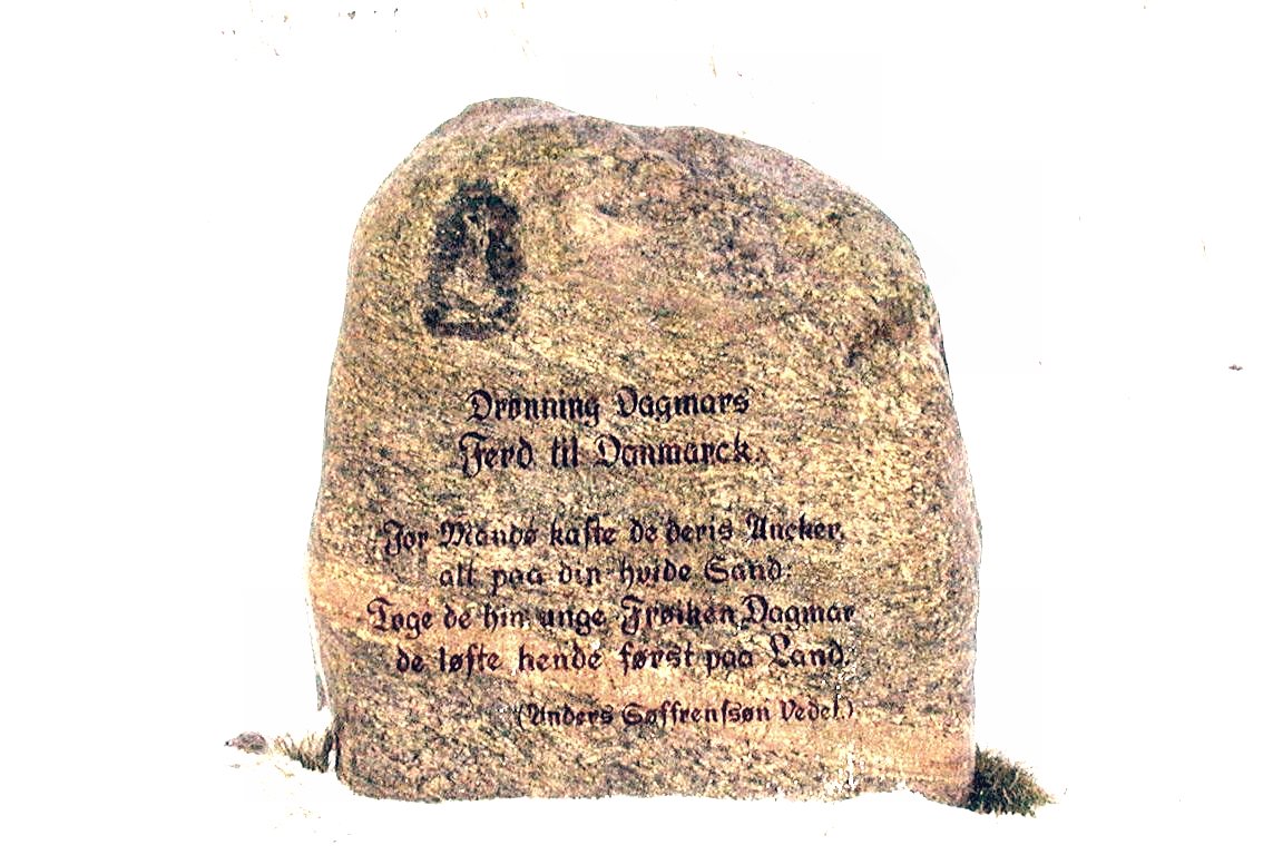 Mindesten for Dronning Dagmar, rejst af Arthur Vaag, der var læge på Mandø.
